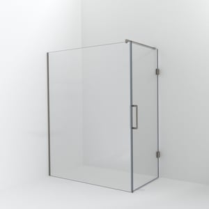 Balmani Modular inloopdouche met deur: 160 x 200 cm met deur 90 cm, Helder glas, Brushed CoolMetal profielen
