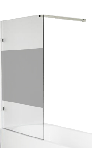 Luca Varess Solid pare-baignoire simple 95 cm verre transparent avec bande matte profil chrome brillant