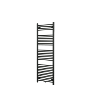 Vipera Kanza enkele handdoekradiator 50 x 150 cm centrale verwarming mat zwart zij- en middenaansluiting 842W
