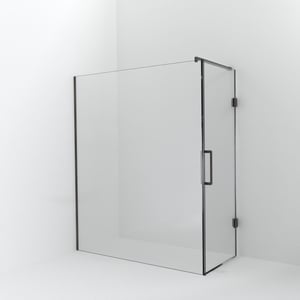 Balmani Modular inloopdouche met deur: 170 x 200 cm met deur 80 cm, Helder glas, Brushed GunMetal profielen
