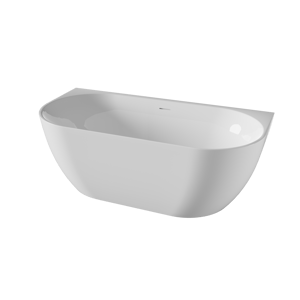 Luca Varess Otello halfvrijstaand bad 180 x 85 cm acryl hoogglans wit, afvoerplug inbegrepen