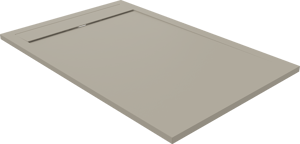 Luca Varess Dandy Duschwanne: 140 x 90 cm, Marmorkomposit, seidengraue Steinstruktur, matt