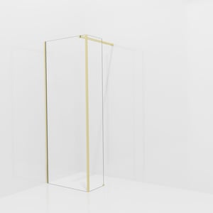 Balmani Modular inloopdouche met vaste zijwand: 80 x 200 cm, Helder glas, Brushed Champagne Gold profielen