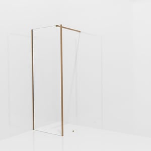 Balmani Modular inloopdouche met vaste zijwand: 80 x 200 cm, Helder glas met coating, Brushed Rosegold profielen