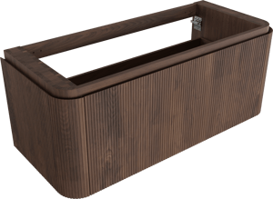 Balmani Moon meuble sous-vasque suspendu 130 x 55 cm noyer Américain 2 tiroirs Nervure sym. vert.