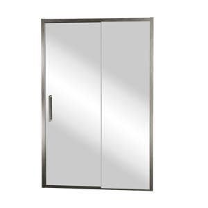 Balmani Senses Design Dusche Schiebetür, Rechts, 160 cm x 210 cm, Reflex-Spiegelglas, Profil Brushed GunMetal