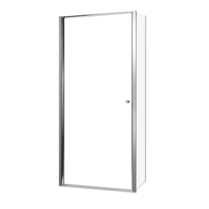 Luca Varess Kuresa coin-douche porte pivotante avec paroi latérale fixe 95 x 80 x 200 cm verre transparent et profil noir mat