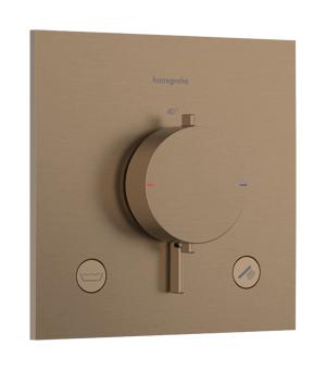 Hansgrohe Ecostat Comfort E inbouw thermostaat 2 uitgangen Brushed Bronze EN1717