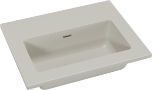 Storke Diva enkele wastafel mat zijdegrijze top solid 45 x 35 cm