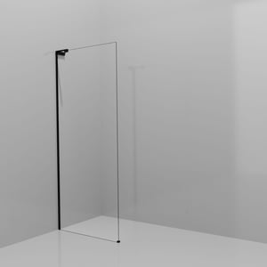 Balmani Modular inloopdouche: 90 x 200 cm, Helder glas, Mat zwarte profielen met L-Shape