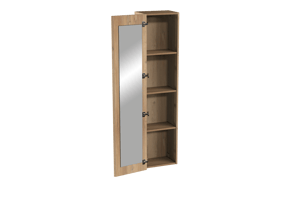 Storke Edge Badhochschrank: Hängend, mit Spiegel, Eiche rustikal, 40 x 30 x 170 cm