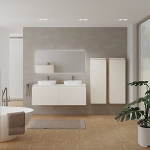 Balmani Eclips Badmöbel Set mit Eclips Waschtischplatte für Aufsatzwaschbecken