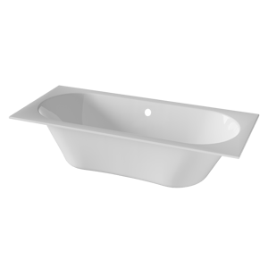 Luca Varess Snello 2-Personen-Einbaubadewanne: 180 x 80 cm, Acryl, Weiß glänzend