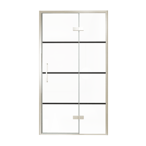 Balmani Senses Design Dusche Drehtür, Rechts, 120 cm x 210 cm, Lined, Profil Brushed CoolMetal