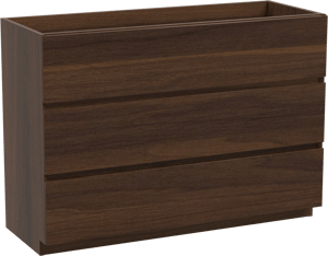 Storke Edge meuble sous-lavabo a poser 120 x 46 cm noyer 3 tiroirs