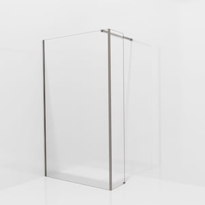 Balmani Modular inloopdouche met vaste zijwand: 120 x 200 cm, Ribs met coating, Brushed GunMetal profielen