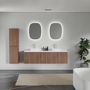 Balmani Sfera badkamermeubel met Stretto wastafelblad voor waskom(men)