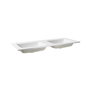 Balmani Tablo Strada dubbele wastafel glanzend composiet marmer 135 x 55 cm