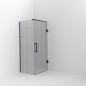 Balmani Modular douche à l'italienne avec porte: 80 x 200 cm avec porte 90 cm, Mikado, Profil Noir mat
