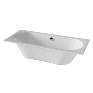 Luca Varess Snello 2-Personen-Einbaubadewanne: 180 x 80 cm, Acryl, Weiß glänzend