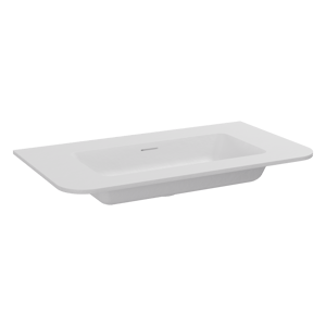 Storke Mata Soft enkele wastafel mat witte solid surface 80 x 46 cm