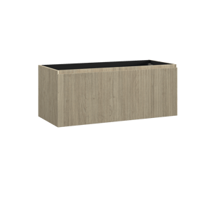 Storke Ribs meuble sous-lavabo suspendu 120 x 52 cm chêne brut 2 tiroirs