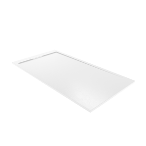 Balmani Indus douchebak 170 x 90 cm composietmarmer mat wit leisteenstructuur