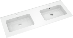 Linie Vano Doppelwaschtisch, Marmorkomposit glänzend, 120 x 46 cm