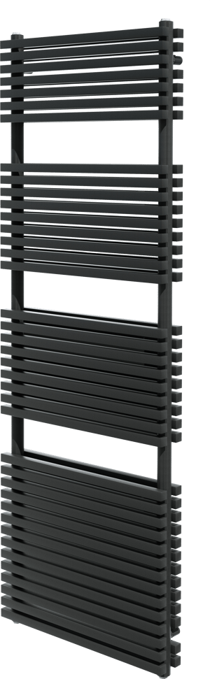 Vipera Vesuvio dubbele handdoekradiator 60 x 180 cm centrale verwarming mat zwart zij- en middenaansluiting 2.175W