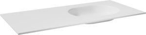 Balmani Tablo Oval Waschtisch Rechts Matt Weiße Solid Surface 120 x 55 cm