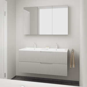 Linie Ribbo Badmöbel Set mit Vano Waschtisch und Spiegelschrank