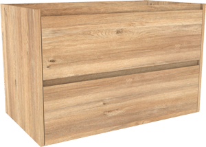 Storke Seda meuble sous-vasque suspendu 95 x 52 cm chêne brut 2 tiroirs