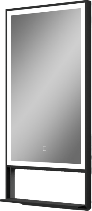 Luca Varess Bridge miroir rectangulaire noir lumineux et anti-buée 45 x 85 cm