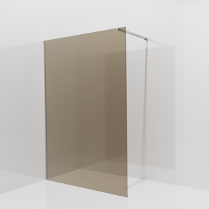 Balmani Modular douche à l'italienne: 140 x 200 cm, Verre bronze, Profil Brushed CoolMetal
