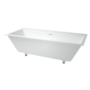 Balmani Kantiga 2-Personen-Einbaubadewanne: 180 x 80 cm, Solid Surface, Weiß matt
