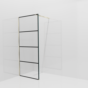 Balmani Modular inloopdouche: 90 x 200 cm, Lined, Brushed Champagne Gold profielen