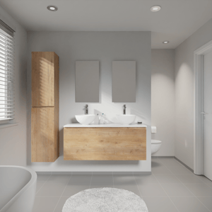 Linie Lado meuble salle de bains avec tablette pour vasques Lado
