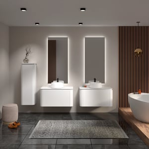 Balmani Moon meuble salle de bains avec tablette pour vasques Moon