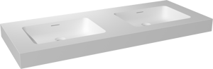 Storke Mata High double vasque mat Solid Surface 130 x 52 cm