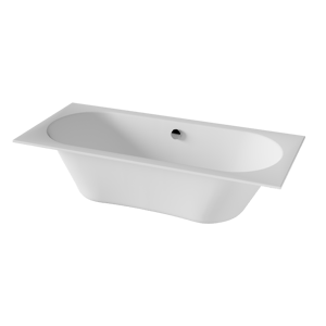 Luca Varess Snello 2-Personen-Einbaubadewanne: 180 x 80 cm, Acryl, Weiß matt