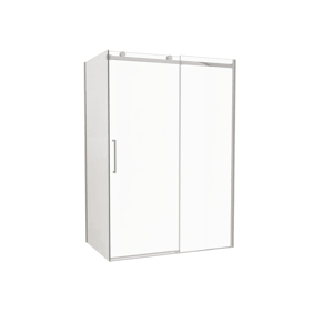 Luca Varess Boltano douchecabine met schuifdeur en vaste zijwand, 140 x 90 cm, helder glas, chroom profielen