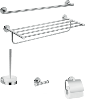 Hansgrohe Logis Badkamer accessoire set glanzend chroom