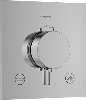 Hansgrohe Ecostat Comfort E Unterputz Badewannenarmatur: für 2 Verbraucher, Chrom glänzend EN1717