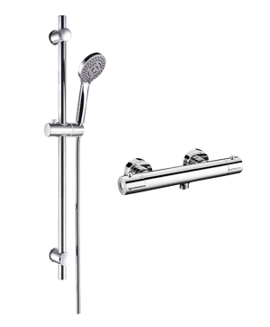 Linie Beats  colonne de douche de pluie robinet thermostatique chrome brillant