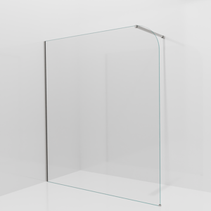 Balmani Modular inloopdouche: 180 x 200 cm, Helder glas afgerond, Brushed Inox profielen