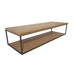 Balmani Life Edge Einzel- oder Doppelwaschtischplatte, Teak massiv, Rahmen schwarz, 150 x 50 cm