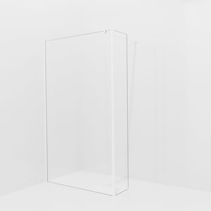 Balmani Modular inloopdouche met vaste zijwand: 120 x 200 cm, Helder glas, Mat witte profielen