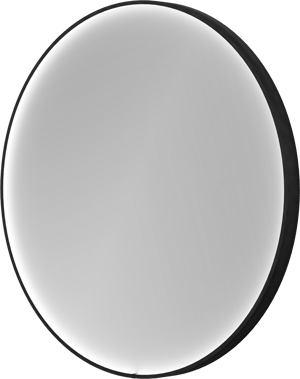 Balmani Secret Black Badspiegel mit Beleuchtung: Rund, Schwarz, Ø 80 cm, mit Anti-Beschlag Spiegelheizung