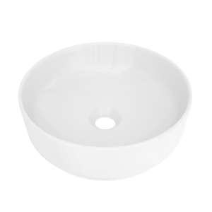 Luca Varess Perla Aufsatzwaschbecken: Keramik Weiß Glänzend, rund, Ø 34 cm