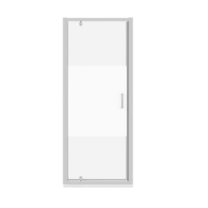 Luca Varess Vidor douche draaideur 80 x 190 cm helder glas met matte strook glanzend chroom profiel
